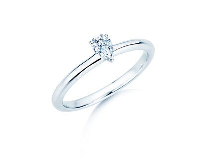 Engagement ring Pear Clean in 9K white gold with diamond 0.08ct G/SI