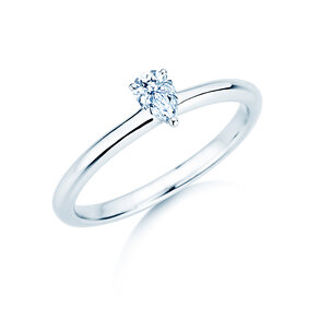 Engagement ring Pear Clean in 9K white gold with diamond 0.08ct G/SI