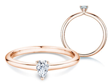 Engagement ring Pear Clean in 9K white gold with diamond 0.25ct G/SI