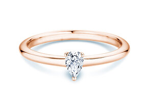 Engagement ring Pear Clean in 14K rosé gold with diamond 0.25ct G/SI