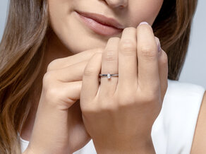 Engagement ring Pear Clean in 9K white gold with diamond 0.08ct G/SI