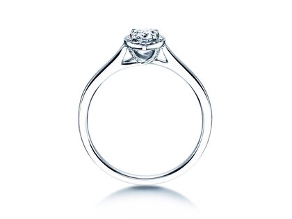 Engagement ring Pear Shape in 9K white gold with lab-grown diamonds 0.40ct E/VS