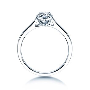 Engagement ring Pear Shape in 9K white gold with lab-grown diamonds 0.40ct E/VS