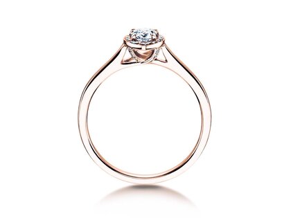 Engagement ring Pear Shape in 14K rosé gold with diamonds 0.50ct G/SI