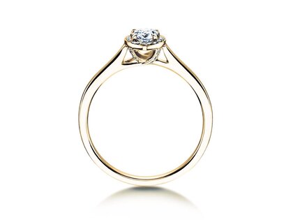 Engagement ring Pear Shape in 18K yellow gold with lab-grown diamonds 0.93ct E/VS