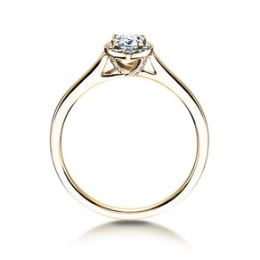 Engagement ring Pear Shape in 18K yellow gold with lab-grown diamonds 0.93ct E/VS
