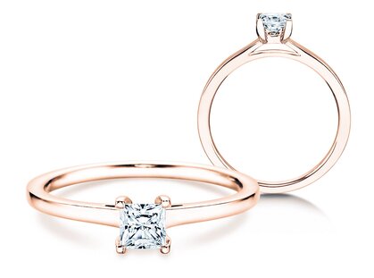 Engagement ring Princess in rose gold