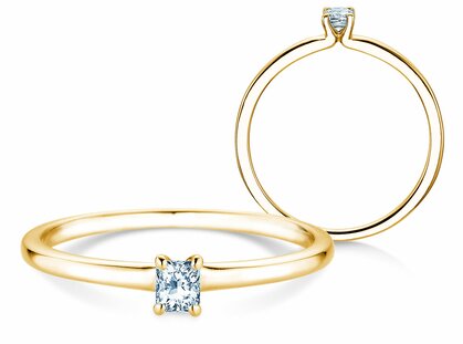Engagement ring Radiant Clean in 14K yellow gold with diamond 0.08ct G/SI
