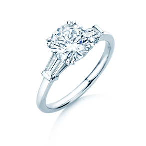 Engagement ring Brilliant Tapered Baguette  in 14K white gold with diamonds 0.41ct G/SI