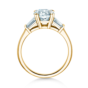 Engagement ring Brilliant Tapered Baguette  in 9K yellow gold with lab-grown diamonds 0.41ct E/VS