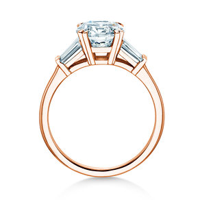 Engagement ring Round Brilliant Tapered Baguette  in rose gold