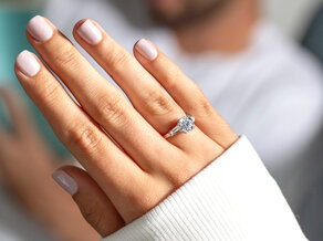 Engagement ring Brilliant Tapered Baguette  in 14K white gold with diamonds 0.41ct G/SI