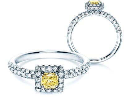 Engagement ring Sophie in 18K white gold with diamonds 1.02ct