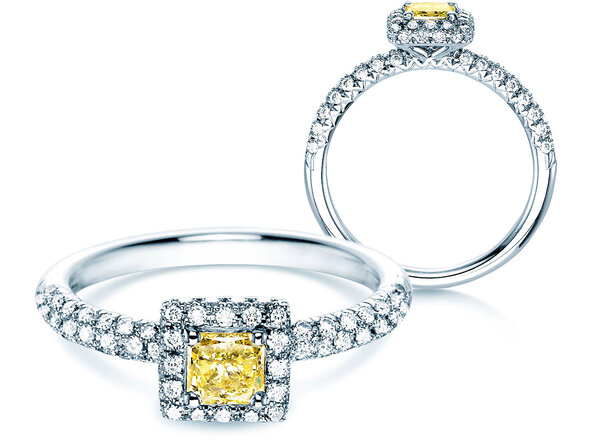 Engagement ring Sophie in 18K white gold with diamonds 1.02ct