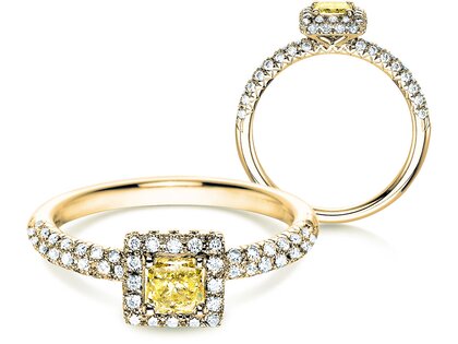 Engagement ring Sophie in 18K yellow gold with diamonds 1.02ct