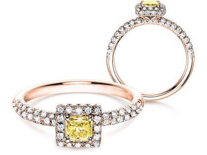 Engagement ring Sophie in 18K rosé gold with diamonds 1.02ct