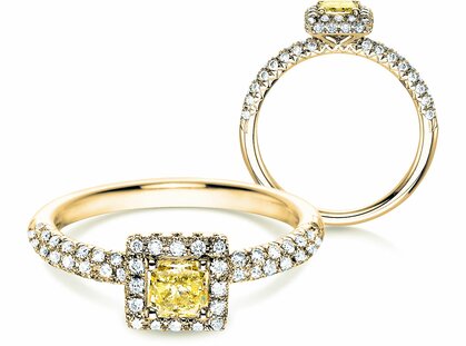 Engagement ring Sophie in 18K yellow gold with diamonds 1.02ct