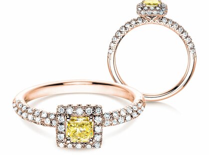 Engagement ring Sophie in 18K rosé gold with diamonds 1.02ct
