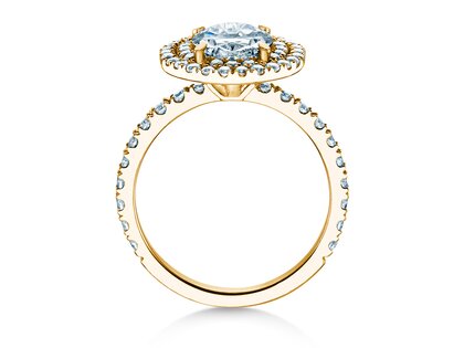 Engagement ring The Orbit in 9K yellow gold with lab-grown diamonds 0.94ct E/VS