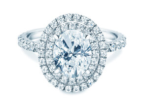 Engagement ring The Orbit in 14K white gold with lab-grown diamonds 0.94ct E/VS
