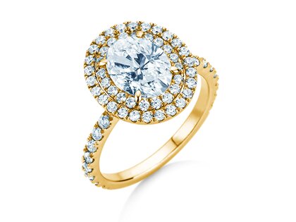 Engagement ring The Orbit in 9K yellow gold with lab-grown diamonds 0.94ct E/VS