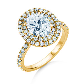 Engagement ring The Orbit in 9K yellow gold with lab-grown diamonds 0.94ct E/VS