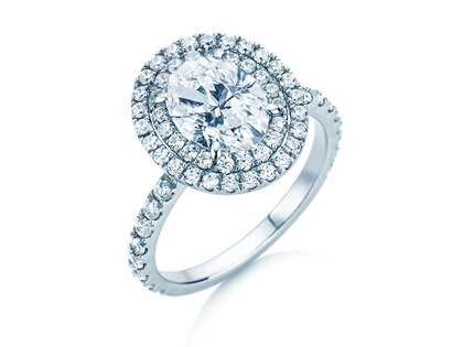 Engagement ring The Orbit in 14K white gold with lab-grown diamonds 0.94ct E/VS