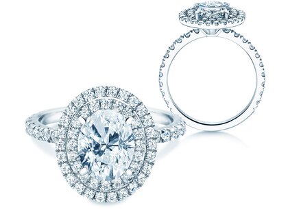 Engagement ring The Orbit in 14K white gold with lab-grown diamonds 0.94ct E/VS