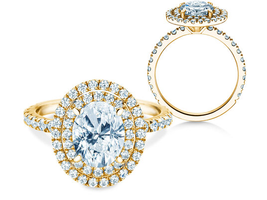 Engagement ring The Orbit in 9K yellow gold with lab-grown diamonds 0.94ct E/VS