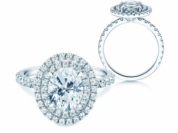 Engagement ring The Orbit in 14K white gold with diamonds 0.94ct G/SI