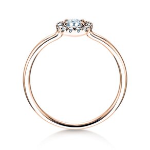 Engagement ring Flower in 18K rosé gold with diamonds 0.33ct G/SI