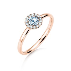Engagement ring Flower in 18K rosé gold with diamonds 0.33ct G/SI