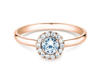 Engagement ring Flower in rose gold