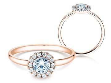 Engagement ring Flower in rose gold