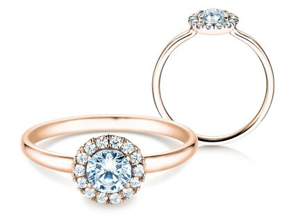 Engagement ring Flower in rose gold