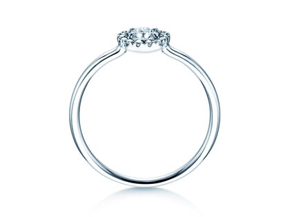 Engagement ring Flower in 14K white gold with diamonds 0.33ct G/SI