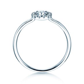 Engagement ring Flower in 14K white gold with diamonds 0.33ct G/SI