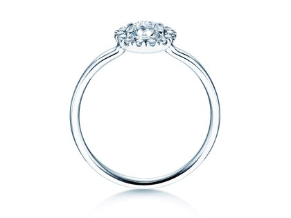 Engagement ring Flower in 18K white gold with diamonds 0.77ct G/SI