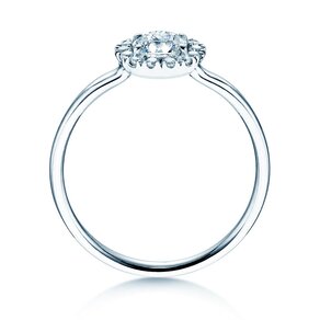 Engagement ring Flower in 18K white gold with diamonds 0.77ct G/SI