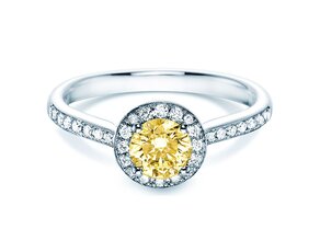 Engagement ring Halo Intense in 18K white gold with diamonds 0.78ct