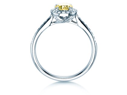Engagement ring Halo Intense in 18K white gold with diamonds 0.78ct
