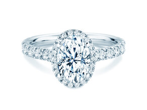 Engagement ring Pure Emotion in 9K white gold with lab-grown diamonds 0.61ct E/VS