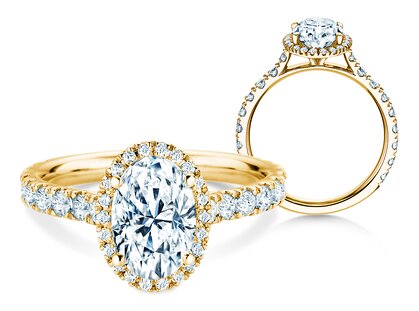 Engagement ring Pure Emotion in 14K yellow gold with diamonds 0.61ct G/SI