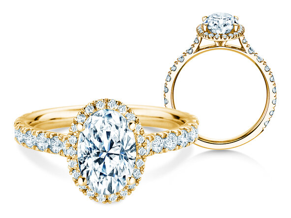 Engagement ring Pure Emotion in 9K yellow gold with lab-grown diamonds 0.61ct E/VS