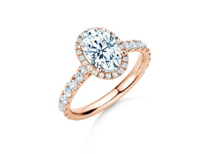 Engagement ring Pure Emotion in 14K rosé gold with diamonds 0.61ct G/SI