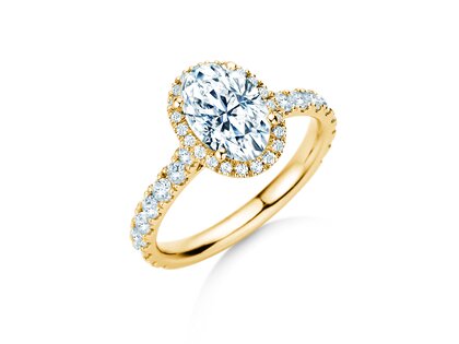 Engagement ring Pure Emotion in 9K yellow gold with lab-grown diamonds 0.61ct E/VS