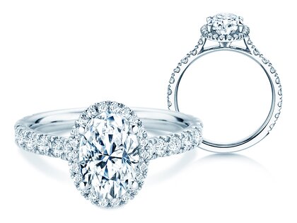 Engagement ring Pure Emotion in 9K white gold with lab-grown diamonds 0.61ct E/VS