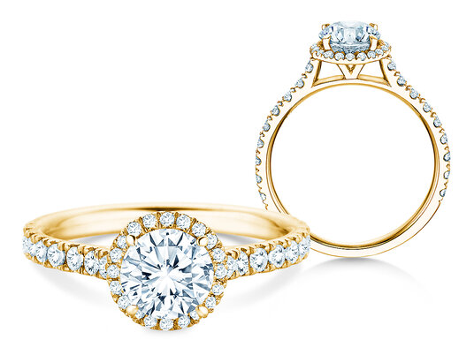 Engagement ring Pure Infinity in 9K yellow gold with lab-grown diamonds 0.65ct E/VS