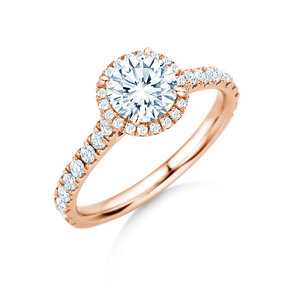 Engagement ring Pure Infinity in 18K rosé gold with diamonds 0.90ct G/SI