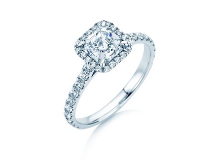 Engagement ring Pure Life in 9K white gold with lab-grown diamonds 0.61ct E/VS